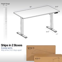 Vivo Electric Height Adjustable 60 X 24 Inch Memory Stand Up Desk, Black Solid One-Piece Table Top, Gray Frame, Standing Workstation With Preset Controller, 1B Series, Desk-Kit-1G6B