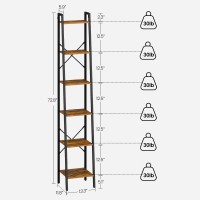 Hzuaneri Ladder Shelf Bookshelf Bookcase Freestanding Corner Storage Shelve With 2 Hooks For Home Office Living Room Kitchen