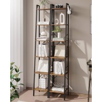 Hzuaneri Ladder Shelf Bookshelf Bookcase Freestanding Corner Storage Shelve With 2 Hooks For Home Office Living Room Kitchen