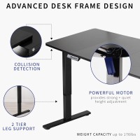 Vivo Electric Height Adjustable 71 X 30 Inch Memory Stand Up Desk, White Table Top, Gray Frame, Standing Workstation With Preset Controller, 1B Series, Desk-Kit-1G7W