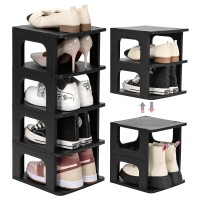 Trzz 5Tier Small Shoe Rack For Entryway Diy Small Shoe Organizer Removable Partition Mini Shoe Shelf For Closet Small Space