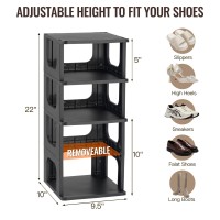 Trzz 5Tier Small Shoe Rack For Entryway Diy Small Shoe Organizer Removable Partition Mini Shoe Shelf For Closet Small Space