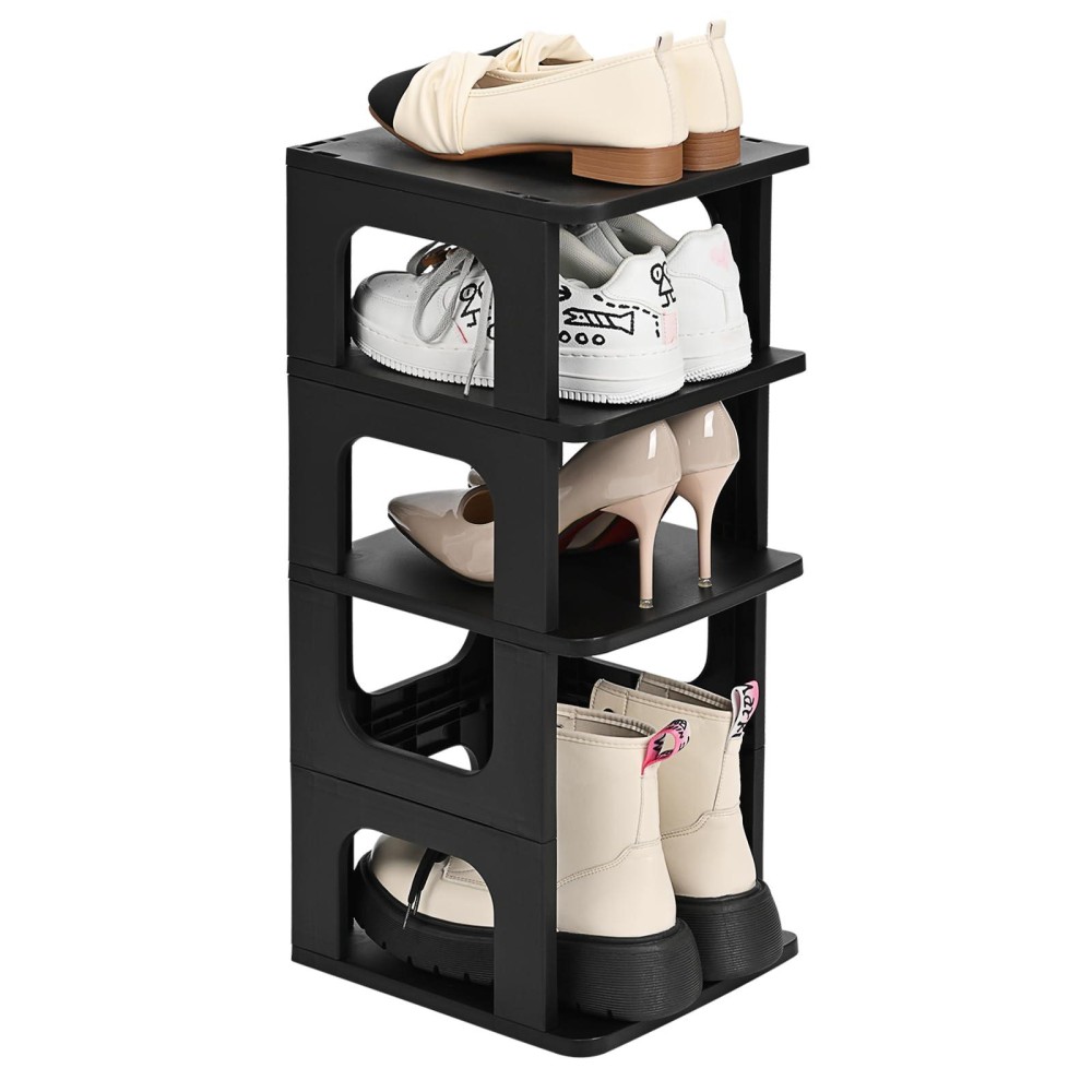 Trzz 4Tier Small Shoe Rack For Entryway Diy Small Shoe Organizer Removable Partition Mini Shoe Shelf For Closet Small Space