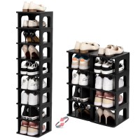 Trzz 10Tier Small Shoe Rack For Entryway Diy Small Shoe Organizer Removable Partition Mini Shoe Shelf For Closet Small Space