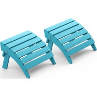 Serwall Folding Adirondack Chair Footrest Set Of 2 Adirondack Ottomans Without Assembly Black