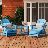 Serwall Folding Adirondack Chair Footrest Set Of 2 Adirondack Ottomans Without Assembly Black