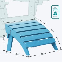 Serwall Folding Adirondack Ottoman Set Of 2 Adirondack Footrest Without Assembly For Adirondack Chair Aruba Blue