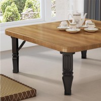 JQUAL Japanese Square Low Table, Folding Coffee Table, Study Table, Dining Table for Tatami Bedroom Living Room Bay Window Computer Table Small Kang Table (Color : Brown, Size : 80x30cm)