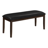 Monarch Specialties Black Bench-48 L/Espresso Pu Seat, 47.5