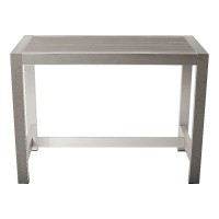 Pangea Home Betty 43X59 Modern Aluminum Large Bar Table In Gray Finish