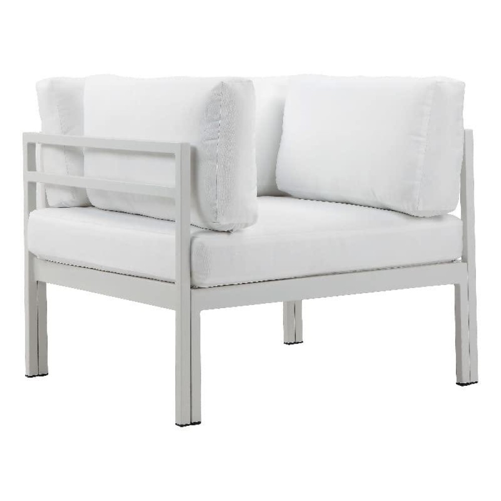 Pangea Home Cloud Modern Style Aluminum Sofa Chair In White Finish