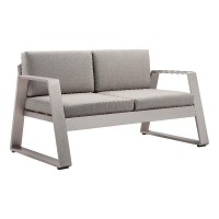 Pangea Home Air 33X57 Two Seater Modern Aluminum Sofa In Gray Finish