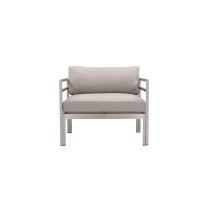 Pangea Home Cold Modern Style Aluminum Sofa Chair In Gray Finish