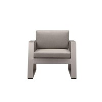 Pangea Home Air Two Seater Modern Aluminum Sofa Chair In Gray Finish