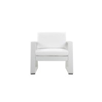 Pangea Home Air Modern Aluminum And Fabric Sofa Chair In White Finish