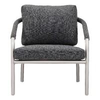 Pangea Home Chelsea Modern Style Aluminum Chair In Slate Gray