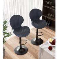 Nalupatio Bar Stools Set Of 2 Modern Swivel Bar Chairs Barstools Counter Height With High Backrest Easy 35 Minute Assembly Fo