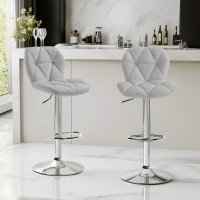 Yaheetech Bar Stools Set Of 2 Pu Leather Counter Stools Bar Chairs With Backrest Height Adjustable Swivel Tall Bar Stools For