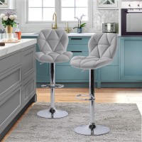 Yaheetech Bar Stools Set Of 2 Pu Leather Counter Stools Bar Chairs With Backrest Height Adjustable Swivel Tall Bar Stools For