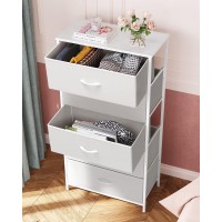 Crestlive Products Vertical Dresser Storage Tower Sturdy Steel Frame Wood Top Easy Pull Fabric Bins Wide Organizer Unit Fo