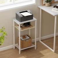 Hoctieon 3 Tier End Table Telephone Table Narrow Side Table With Storage Nightstand For Small Spaces Metal Frame For Living