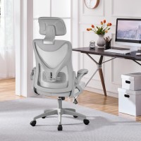 Yaheetech Ergonomic Mesh Office Chair High Back Desk Chair With Flipup Armrests Adjustable Padded Headrest Computer Chair Wit