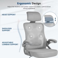 Yaheetech Ergonomic Mesh Office Chair High Back Desk Chair With Flipup Armrests Adjustable Padded Headrest Computer Chair Wit