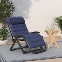 Suteck Patio Reclining Chair  Portable  Foldable  Durable  Adjustable  Comfortable  Blue