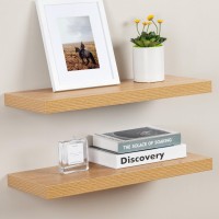 Fun Memories Deep Floating Shelves 93 Inch Deep Rustic Floating Shelves Set Of 2 24 Inch Large Oak Wood Wall Mounted Shelves