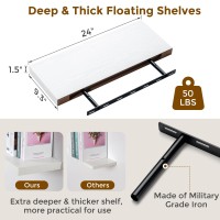 White Floating Shelves 24 X 93 Deep Wall Shelf For Bathroom 93 Inch Deep Shelves Rustic 24 Inch Floating Shelves Set Of 2