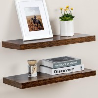 24W X 93D Floating Shelves 93 Deep Wall Shelves Set Of 2 Farmhouse Rustic Wood Shelf 24 Inch Long Large Display Storage