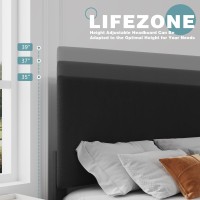 Lifezone Queen Bed Frame With Headboard Linen Upholstered Bed Frame With Wood Slats Support No Box Spring Needed Heavy Duty Feet