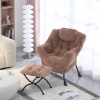 Mbooyome Lazy Chair With Ottoman Modern Accent Chair Contemporary Lounge Leisure Upholstered Sofa Chair Set With Armrests Read