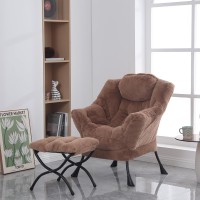 Mbooyome Lazy Chair With Ottoman Modern Accent Chair Contemporary Lounge Leisure Upholstered Sofa Chair Set With Armrests Read