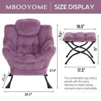 Mbooyome Lazy Chair With Ottoman Modern Accent Chair Contemporary Lounge Leisure Upholstered Sofa Chair Set With Armrests Read