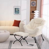 Mbooyome Lazy Chair With Ottoman Modern Accent Chair Contemporary Lounge Leisure Upholstered Sofa Chair Set With Armrests Read