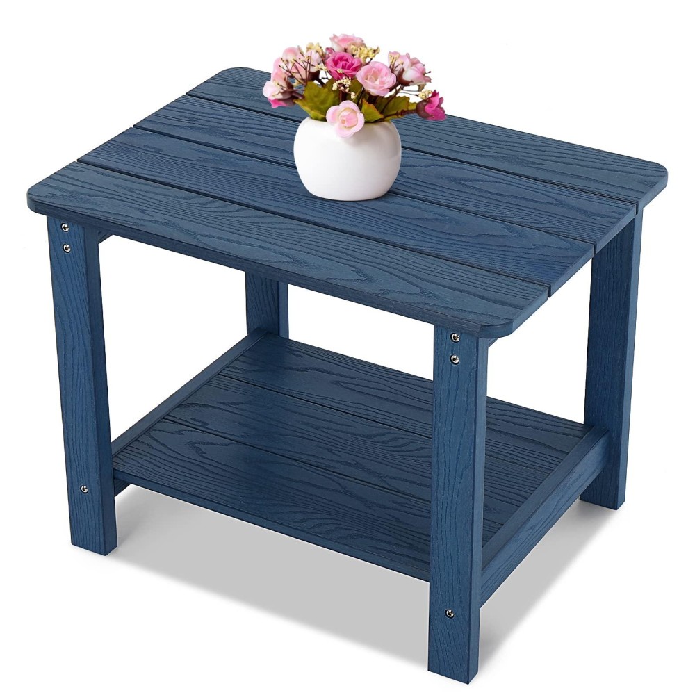 Stoog 228 Inches Oversized Outdoor Side Table With 2 Layer Storage Rectangular End Table Allweather Patio Table 228X17