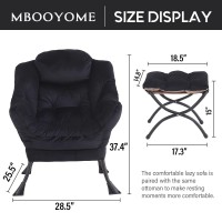 Mbooyome Lazy Chair With Ottoman Modern Accent Chair Contemporary Lounge Leisure Upholstered Sofa Chair Set With Armrests Read