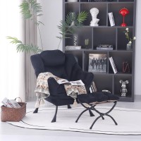 Mbooyome Lazy Chair With Ottoman Modern Accent Chair Contemporary Lounge Leisure Upholstered Sofa Chair Set With Armrests Read