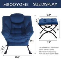 Mbooyome Lazy Chair With Ottoman Modern Accent Chair Contemporary Lounge Leisure Upholstered Sofa Chair Set With Armrests Read