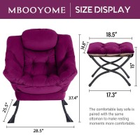 Mbooyome Lazy Chair With Ottoman Modern Accent Chair Contemporary Lounge Leisure Upholstered Sofa Chair Set With Armrests Read