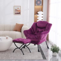 Mbooyome Lazy Chair With Ottoman Modern Accent Chair Contemporary Lounge Leisure Upholstered Sofa Chair Set With Armrests Read