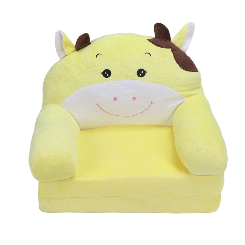 Cartoon Foldable Kids Sofa, Plush Foldable Kids Sofa, Childrens 2 In 1 Flip Open Couch, Kids Sofa Backrest Armchair, Cute Cartoon Lazy Sofa Childrens Flip Open Sofa Bed For Living Room(2 Tiers)