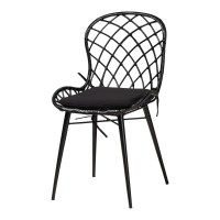 Baxton Studio Sabelle Black Finished Wood And Rattan 5-Piece Dining Set