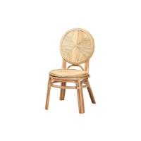 Modern Bohemian Natural Brown Rattan Dining Chair