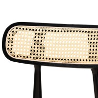 Baxton Studio Tarana Cream Fabric And Black Wood 2-Piece Dining Chair Set