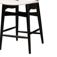 Baxton Studio Tarana Cream Fabric And Black Wood 2-Piece Dining Chair Set
