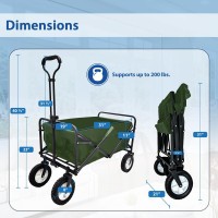 Lifetime Home Collapsible Foldable Heavy Duty Utility Wagon Cart With Larger Capacity Perfect For Shopping Sports Events Gro