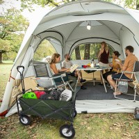 Lifetime Home Collapsible Foldable Heavy Duty Utility Wagon Cart With Larger Capacity Perfect For Shopping Sports Events Gro