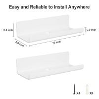 Rrg 10 Inch Acrylic Floating Shelves 2 Pack Kids Floating Bookshelf Wall Mounted Display Shelf For Books Kids Room Nursery B